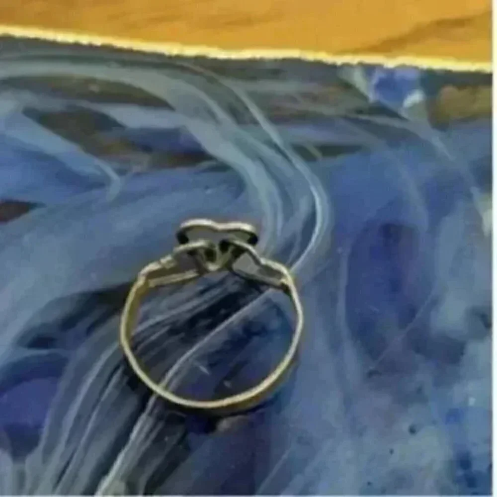 Sterling Silver 3 Connected Hearts Ring